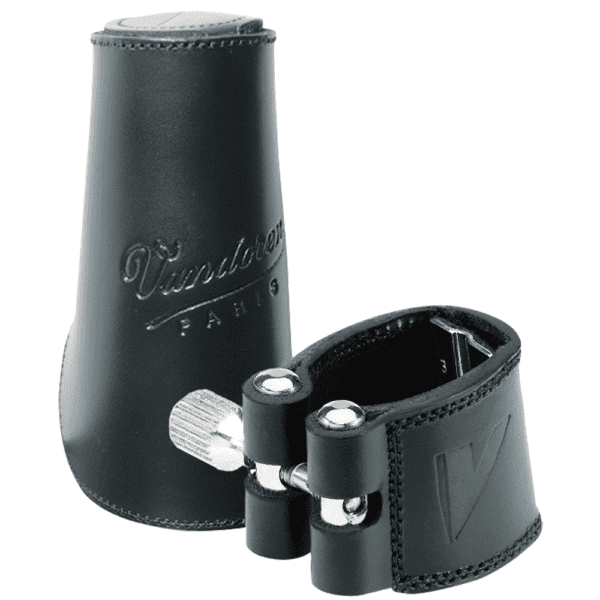 Vandoren | LC23P Cuir Leather Basset Horn/Alto Clarinet Ligature with Plastic Cap