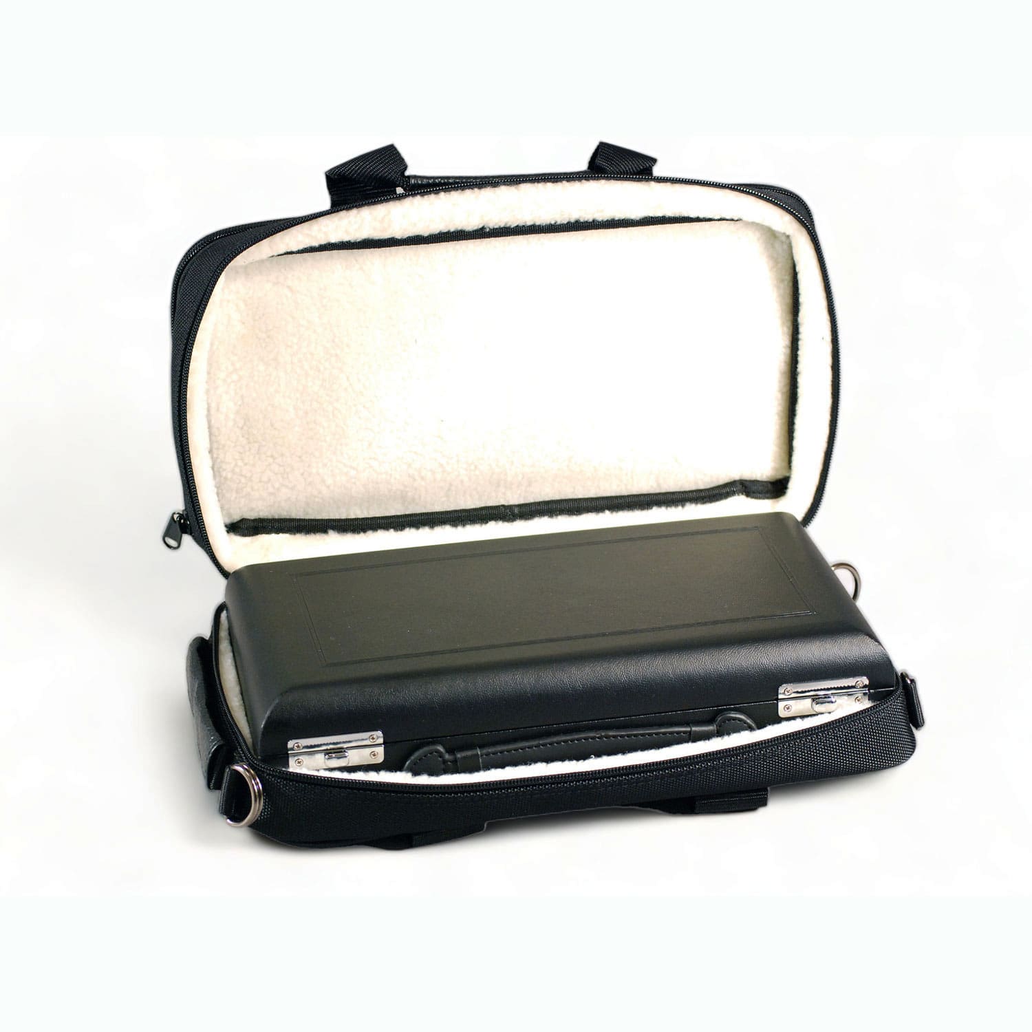 Black Oboe Hard Case With Soft Case Cover - Lightweight Protective Case For Oboe