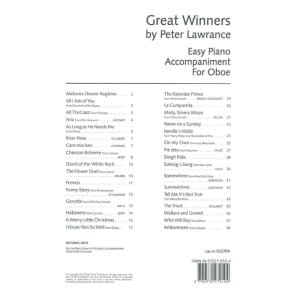 Peter Lawrance | Easy Winners for Oboe - Piano Accompaniment | Brass Wind