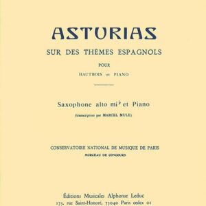 Henri Busser | Asturias sur des themes espagnols for alto saxophone and piano (grade 6-8) | Leduc