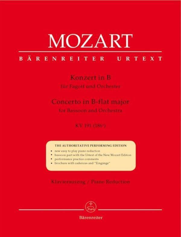 Wolfgang Amadeus Mozart | Konzert in B für Fagott und Orchester | Barenreiter