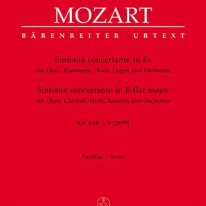 Wolfgang Amadeus Mozart | Sinfonia concertante in Eb for Oboe, Klarinette, Horn, Fagott und Orchester (Score) | Barenreiter