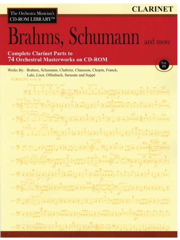 Orchestra Musicians Cd Rom | Orchestra Musician's CD-ROM Library - Clarinet Vol III - Brahms, Schubert and more. | Ems Music