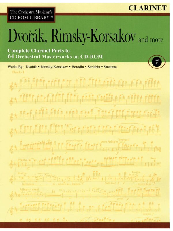 Orchestra Musicians Cd Rom | Orchestra Musician's CD-ROM Library - Clarinet Vol V - Drorak, Rimsky Korsakov and more. | Ems Music