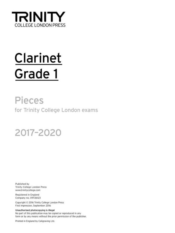 Trinity Clarinet Grade 1 Pieces 2017-2020 (part) | Trinity College London