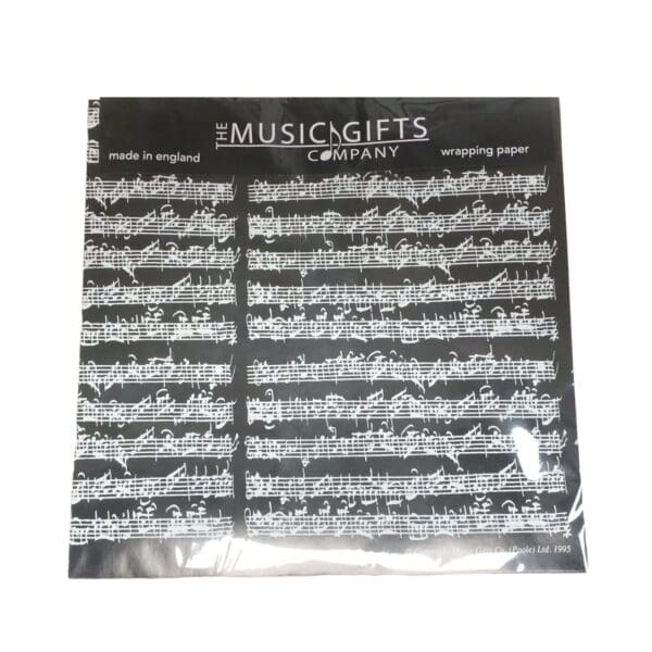 Music Gifts | Gift Wrap Pack (Black Bach, 3 Sheets)