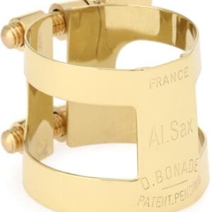 Bonade | Inverted Alto Saxophone Ligature | Gold Lacquered