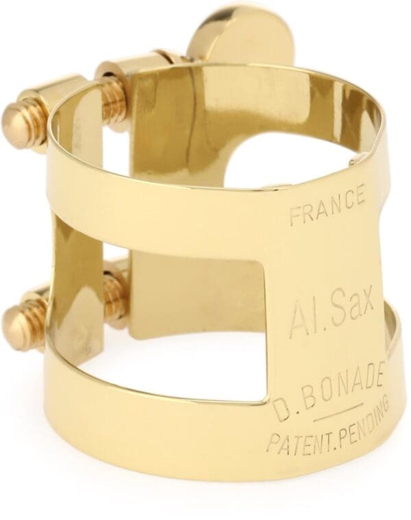 Bonade | Inverted Alto Saxophone Ligature | Gold Lacquered